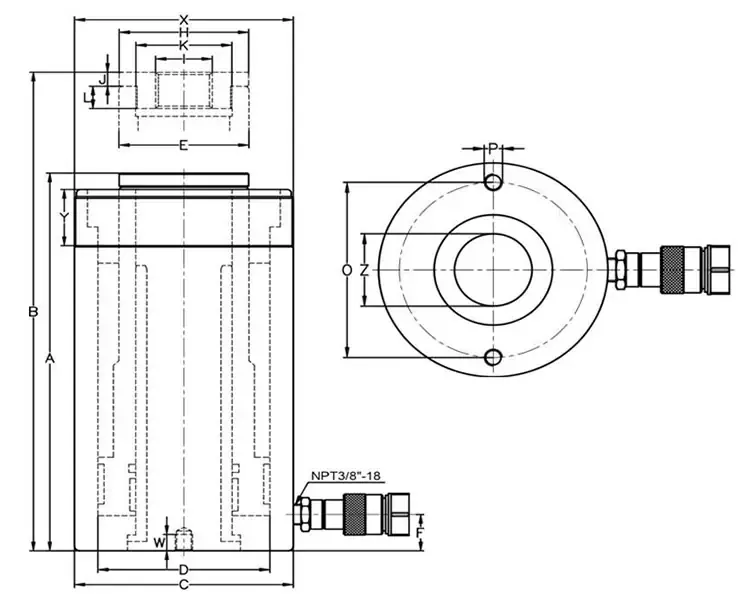 RCH Series Single-Acting Hollow Cylinders(Images1)